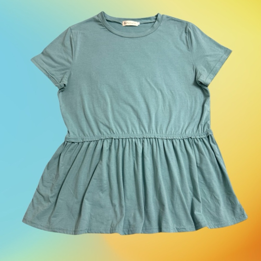 Sage Peplum Top Large Short Sleeve For Gand PL